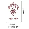 Pegatinas de Tatuaje de Henna Europeas y Americanas, Pegatinas Desechables de Encaje Bermellón, Tatuajes Impermeables y a Prueba de Sudor, Estampados Semipermanentes Populares
