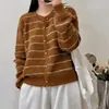 Suéter de rayas estilo coreano, nueva colección otoño/invierno, diseño de alta gama, cárdigan de punto rejuvenecedor, top para mujer