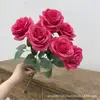 Explosiones rosa rojo simulación flor habitación de bodas banquete de compromiso diseño flores artificiales salón de bodas flores guía de camino al por mayor