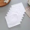 Pañuelo Suave Vintage Nostálgico Blanco Puro de 28 cm Unisex de Algodón Puro Pañuelo para Bordado DIY Toalla de Mano