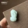 Pingente Pixiu de Jade para Mulheres Pedra Bruta Natural Escultura Pingente Pixiu Colar de Jade com Cordão para Pendurar Colar de Jade