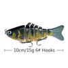 Anillo de Cebo para Señuelo Sumergible Cuentas Peces Multisección Gancho #6 Cebo Biónico de 7 Secciones Equipo de Pesca para Señuelos Sumergibles Transfronterizo