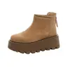 Botas de Moda de Comercio Exterior para Mujer 2025 Invierno Nuevo Estilo Británico Versátiles Suela Gruesa Forro Polar Cálido Tubo Corto Cierre Trasero Botas de Mujer