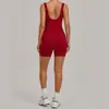 Ropa de Yoga al por Mayor Transfronteriza Cuello en U Espalda Bonita Mono Deportivo de Pilates Adelgazante Ropa de Fitness para Mujeres Dropshipping