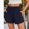 Ropa de Verano 2026 para Mujer de Europa y América, Nueva, Transfronteriza, Amazon, Comercio Exterior, Color Sólido, Holgados, Casuales, con Cordón, Pantalones Cortos de Moda para Mujer