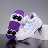 Nuevos Zapatos con Ruedas de Cuatro Ruedas Modelo Transfronterizo para Niñas, Zapatos de Patín Deportivos con Hebilla Giratoria Conveniente, Zapatos de Patín Deportivos Universales Desmontables