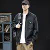 Roupas Masculinas Fengshe / Coleção Primavera e Outono 2026 Nova Jaqueta Retro Americana Casaco de Trabalho Masculino Peça de Cima Fashion e Estilosa