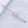 Caneta de Contas Coelho de Açúcar DIY com Borda Furada Caneta Esferográfica Coelho Branco Caneta de Presente Educacional Processamento Fofo Venda por Atacado em Estoque