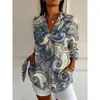Nova Camisa Longa Feminina 2026, Camisa Longa de Manga Comprida da Moda Europeia e Americana de Verão com Estampas, Camisa com Estampa 3D