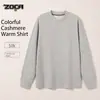 Ventas Directas de Fábrica Transfronterizas Sudadera Cálida de Seda de Morera y Lana para Hombre Otoño e Invierno 2026 Cuello Redondo Gruesa Interior Manga Larga