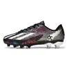 Zapatos de Fútbol Profesionales Cruzados para el Mundial para Hombres Adultos Ag Tacos Largos Césped Artificial Césped Sintético Zapatos de Deporte para Entrenamiento de Estudiantes