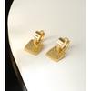 Aretes de Plata Esterlina 925 Diseño Nicho Cuadrado para Mujer Aretes de Moda de Zirconia de Alta Gama Aretes Simples al por Mayor