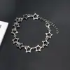 Pulseira de Estrela de Cinco Pontas Vazada Nova Retro Popular para Mulheres Pulseira de Contas de Pérola Artificial Pulseira de Pulso
