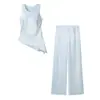Conjunto Duas Peças Feminino Estilo Europeu Transfronteiriço 2026 Nova Moda Temperamento Atacado Design Versátil Blusa Solta e Calça