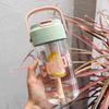 Ins Vaso de Agua de Aspecto Elevado Vaso con Pajita Niñas Gran Capacidad Estudiante Asa Vaso Portátil Separación Té Agua Taza de Té de Flores