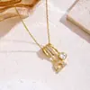 Collar de Acero de Titanio con Circonita para Mujer 2026 Nuevo Estilo Moda de Alta Gama Versátil Elegante Colgante de Cobre Microincrustado Joyería al por Mayor