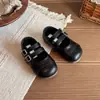 Zapatos de Niña Retro Mary Jane de Cuero Patchwork 2026 Nuevo Estilo Primavera/Otoño Suela Suave Versátiles de Velcro Estilo Británico Zapatos de Princesa
