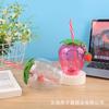 Ventas Directas de Fábrica Celebridad de Internet Creativo Mascota 500ml Taza de Fresa Plástico Luminoso Taza de Jugo de Piña Taza de Fresa con Popote