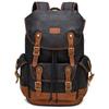 Mochila de Lona Transfronteriza de Amazon Mochila Casual para Hombre Retro Cuero de Vaca de Capa Superior Mochila Impermeable para Viajes al Aire Libre