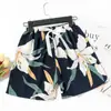 Pijama de Algodão e Seda de Comércio Exterior Novo de Verão Calça Feminina Fina Confortável Solta plus size Calça de Perna Larga Shorts de Algodão Wall Desenho Animado