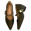 2026 Nuevos Zapatos Mary Jane de Otoño con Punta Fina, Hebilla Metálica y Aumento Interno de Altura para el Trayecto Diario, Zapatos Retro para Mujer