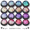 Pó brilhante de diamante de alto brilho PET ultrafino lantejoulas 1+2+3mm quadrilátero misto nail art gradiente laser em pó material