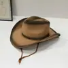 Comercio Exterior Venta Caliente Sombrero Vaquero Rizado de Doble Color para Primavera y Verano Moda Casual Sombrero de Paja Protector Solar Sombrero de Sol para Exteriores