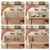 Toalha de Mesa Estilo Wabi-Sabi Impermeável à Prova de Óleo Lavável Resistente ao Calor Desenho Animado Japonês Luxo Leve High-End Toalha para Mesa de Centro