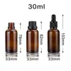 Botella de Aceite Esencial Marrón de 30 ml, Botella Marrón de Vidrio con Gotero, Botella Gotero, Botella Dispensadora de Muestras, Botella Atomizadora con Acabado Mate