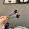 Pinza para el pelo de flor de felpa de mohair para otoño e invierno, nuevo, con pedrería decorativa lateral para mujer, accesorios para el pelo dulces retro