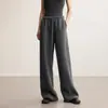 Pantalones de Pierna Ancha de Cintura Alta con Estilo Retro, Lana Acetato Forrados de Felpa, Versátiles, Engrosados, Cálidos, Pantalones Casuales de Sarga