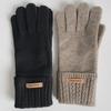 Guantes de cinco dedos de lana con buena sensibilidad táctil para otoño e invierno, cálidos y con apertura táctil para pantallas táctiles, para mujer.