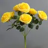 Rosas artificiais, flores falsas, buquês de flores para casamento, rosas feitas à mão, decoração para casa, arranjos de casamento, rosas