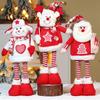 Muñeco Retráctil Navideño Transfronterizo Adornos de Muñeco Navideño Estilo Tejido de Dibujos Animados Anciano Muñeco de Nieve Alce Adornos Decorativos