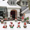 16 Piezas Gnomos Navideños Estacas para Jardín Decoración Exterior Enanos Rojos Verdes Señales Navideñas Decoraciones para Fiesta Navideña