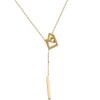 Collar de Acero de Titanio Eslabón Simple Borla Anillo para Mujer Eslabón Lujo Ligero Moda Elegante Doble Anillo Sentido del Diseño Combinable