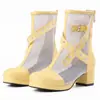 Sandalias de verano para mujer con cremallera trasera, tacones altos de color liso, estilo europeo y americano, punta cerrada, suela de goma, plataforma impermeable, sandalias de talla grande