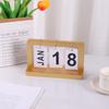 Calendario creativo y sencillo de madera con páginas volteadas para decorar tiendas, calendario perpetuo para el hogar, la sala de estar, el dormitorio y el escritorio de los estudiantes.