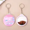 Chaveiro Espelho de Folha de Flandres Personalizado Anime Estrela Pequeno Espelho Redondo Pingente Mercadoria Publicidade Promocional Ornamento Pendurado Pequeno Presente