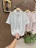 Camisa Original del Fabricante Estilo Hong Kong High Street Calada de Manga Corta para Hombres y Mujeres, Camisa Casual de Nicho Retro de Verano, Tendencia de Moda Japonesa