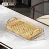 Bandeja de Taza y Juego de Té de Lujo Ligero, Bandeja Rectangular Doméstica con Drenaje, Almacenamiento para Tetera, Estante de Tazas con Drenaje de Doble Capa
