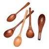Cuchara de madera comercial mango largo cuchara para mezclar cuchara pequeña condimento alargada café nuez en polvo cuchara sopera miel cuchara para hielo cuchara de postre