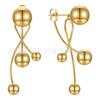 Aretes de acero de titanio chapado en oro de 18 quilates de personalidad europea y americana, aretes de bola de acero de metal de tamaño, moda Joker, aretes de viento ins E211255