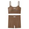 Traje deportivo de yoga con cintura alta y elástico sin costuras para el pecho, para levantamiento de caderas y abdominales, ropa interior para mujer