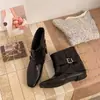 Botines de estilo retro francés con plantillas ocultas para aumentar la altura, nueva colección otoño/invierno 2026 para mujer, botines de tubo de moda, botines casuales y botines Martin