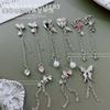 Joyería para uñas colgante de mariposa joyería nueva aleación plata lazo amor luna cadena diamante accesorios calientes