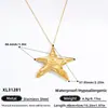 Collar con Colgante de Estrella de Mar de Acero Inoxidable Transfronterizo Tamaño Grande Cadena para Clavícula de Alta Calidad Otoño e Invierno Joyería de Acero de Titanio para Mujer de Lujo Ligero