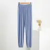 Pantalones de dormir de modal para mujer, Pantalones de linterna finos de verano con puños, Pantalones casuales para casa, Pantalones holgados de talla grande para yoga y danza, Antimosquitos