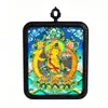 Zodíaco Tibetano Ocho Grandes Deidades Guardianas Thangka Pintado a Mano Color Oro Artesanía Unisex Buda Talismán Adorno Colgante Placa