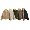 Comercio Exterior Transfronterizo Ropa de Mujer Estilo Europeo y Americano de Moda Versátil Casual Chaqueta de Punto en Capas de Contraste de 5 Colores 5802116